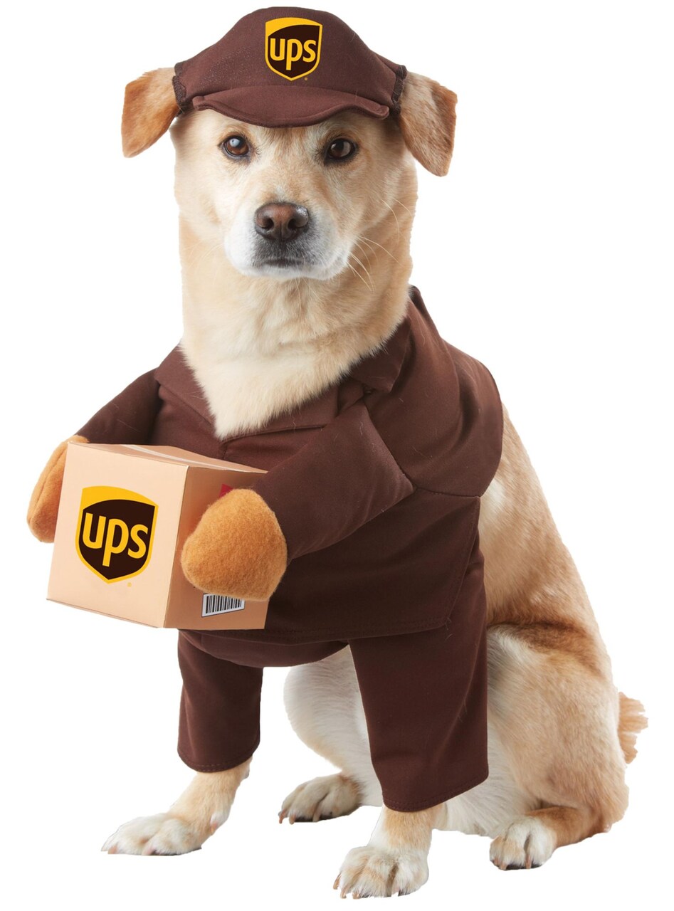 The Costume Center Brown and Yellow UPS Pal Halloween Dog Costume - Medium